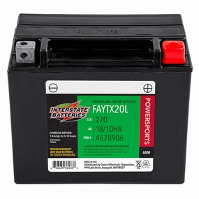 12v 18ah Factory Activated Cycle-tron Plus Agm Powersports Battery - 270 Cca