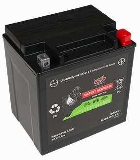 12v 30ah Factory Activated Cycle-tron Plus Agm Powersports Battery - 385 Cca