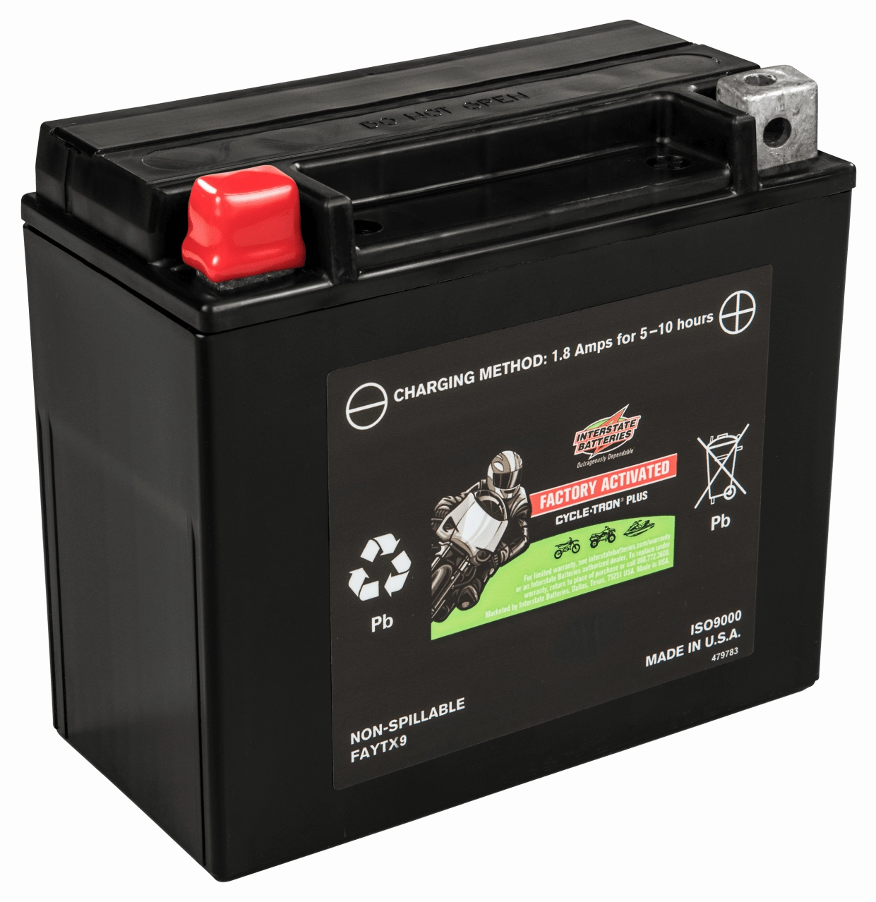 12v 8ah Factory Activated Cycle-tron Plus Agm Powersports Battery