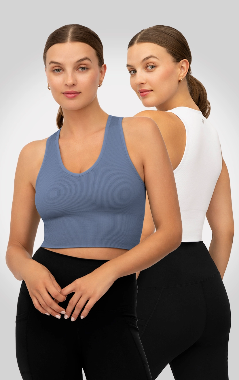 2 PK Ribbed V-Neck Tank Top
