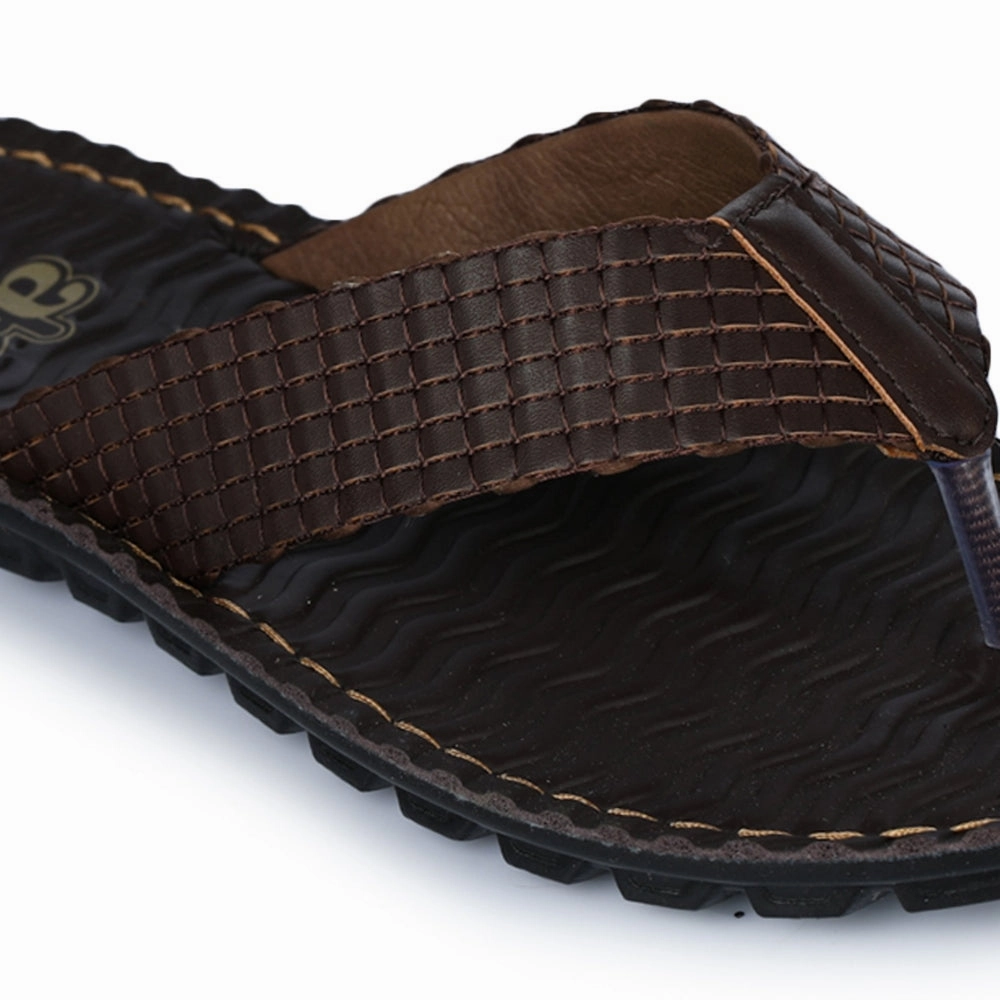 A-HA Brown Casual Slippers For Men 2137-11 By Liberty