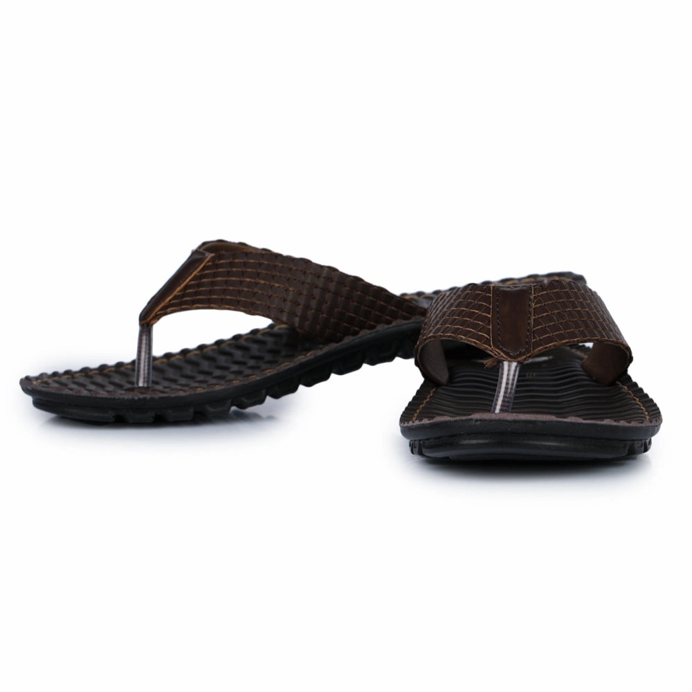 A-HA Brown Casual Slippers For Men 2137-11 By Liberty
