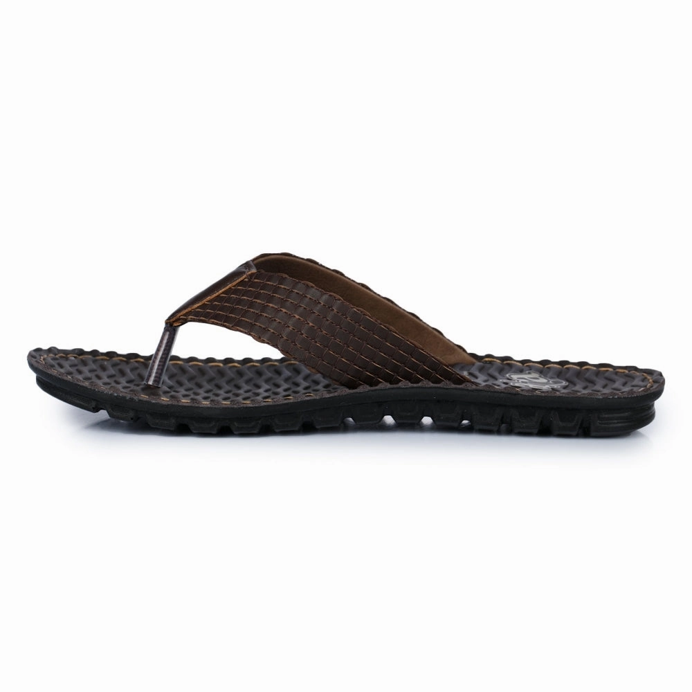 A-HA Brown Casual Slippers For Men 2137-11 By Liberty