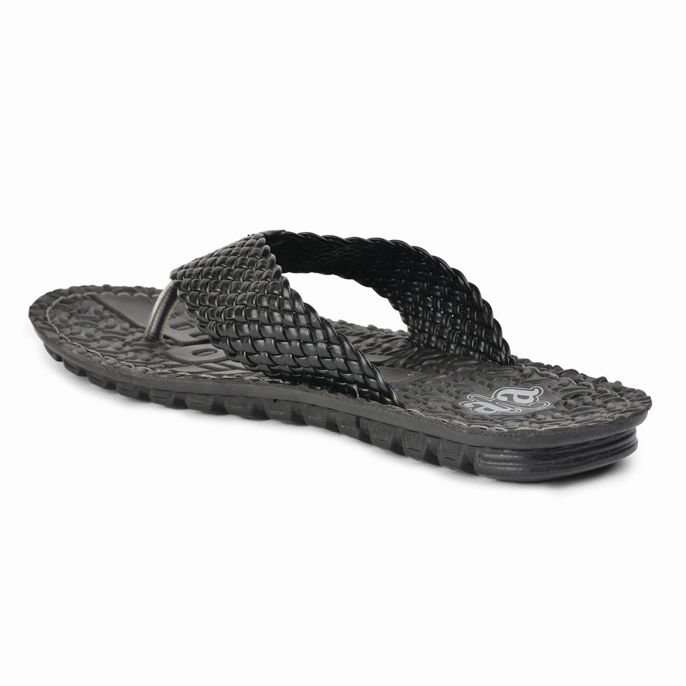 A-HA By Liberty Casual Black Slipper For Men 2137-39