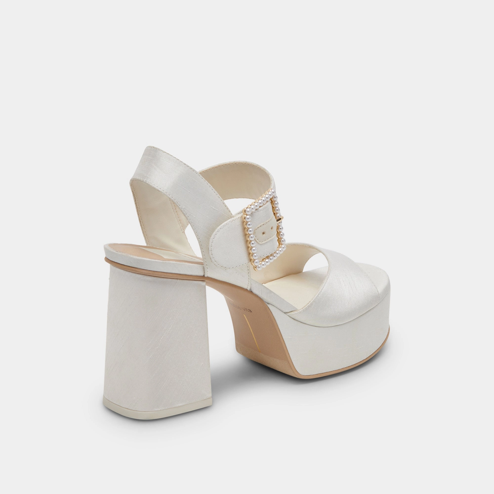 BOBBY PEARL HEELS WHITE PEARLS