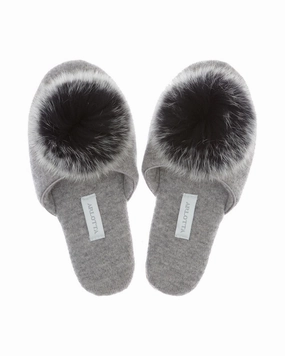 Cashmere Slide with Pom Pom