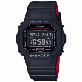 Casio Men's Digital Watch - G-Shock Chronograph Black Dial Resin Strap | DW5600HR-1