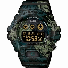Casio Women's Watch - G-Shock Green Floral Printed Resin Strap Digital | GMDS6900F-1