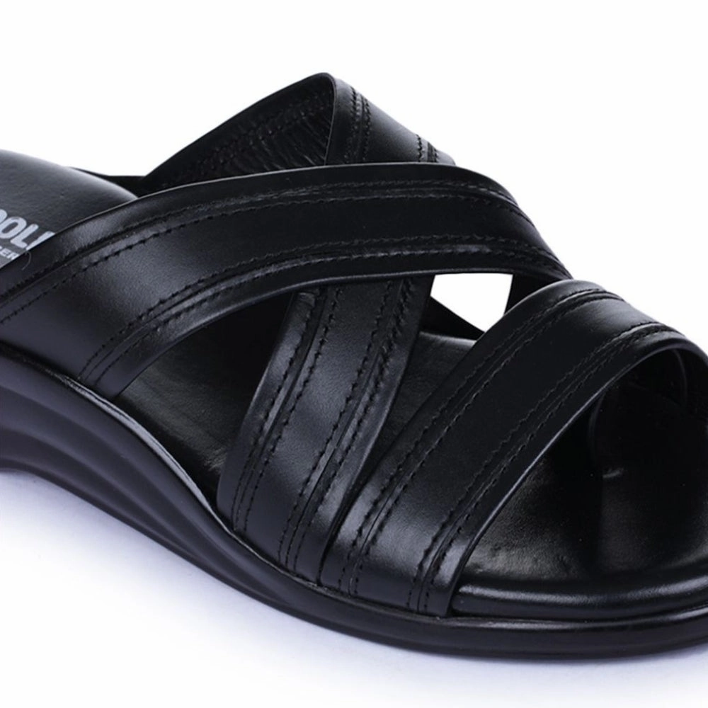 Coolers Casual Black Slippers For Men 7123-61 By Liberty