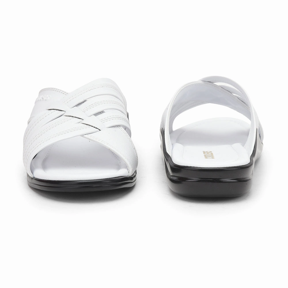 Coolers Casual Slippers For Men (White) TAYLOR By Liberty