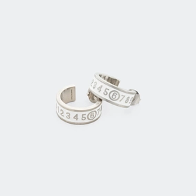 Enamel Logo Earrings - White/Silver Toned Brass