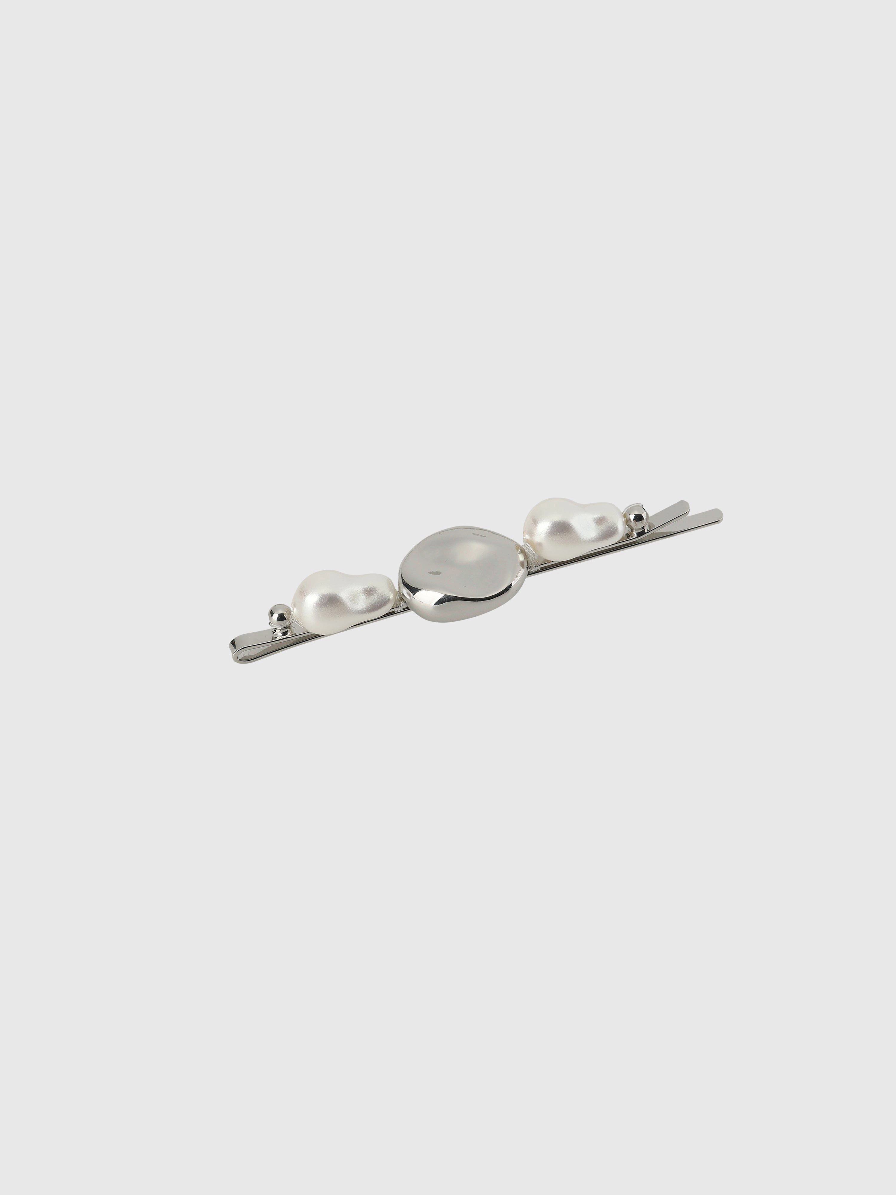 Glamour Distort Hairclip Set With Faux Pearl