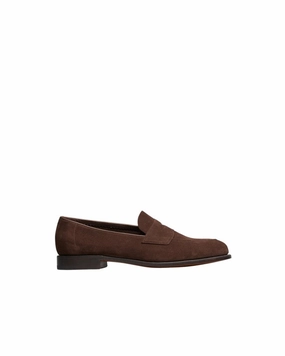 Hand-Stitched Brown Suede College Loafer