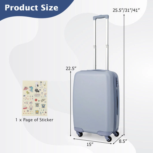 Hardside Luggage With Spinner Wheels With TSA Lock and Height Adjustable Handle-Blue