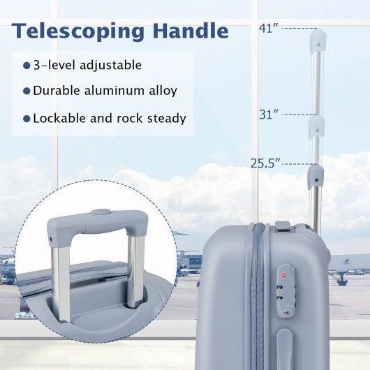 Hardside Luggage With Spinner Wheels With TSA Lock and Height Adjustable Handle-Blue