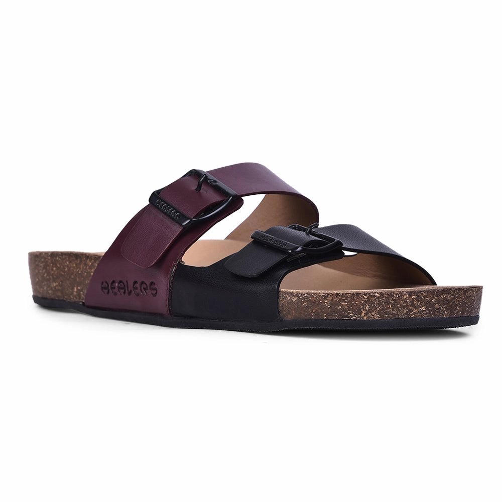Healers Casual Black Buckle Slider For Women J332-13 By Liberty