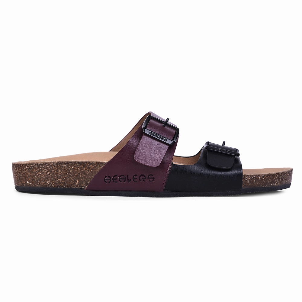 Healers Casual Black Buckle Slider For Women J332-13 By Liberty