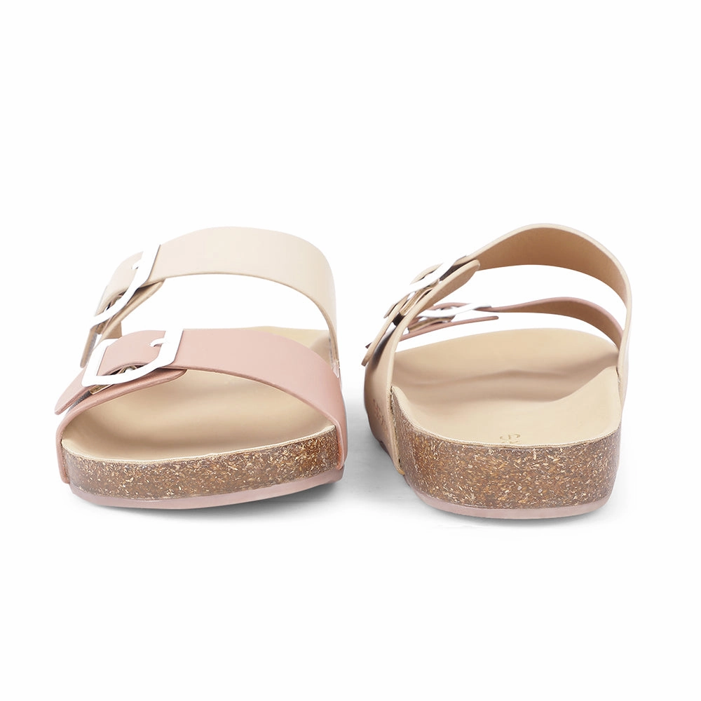 Healers Casual Peach Buckle Slider For Women J332-13 By Liberty
