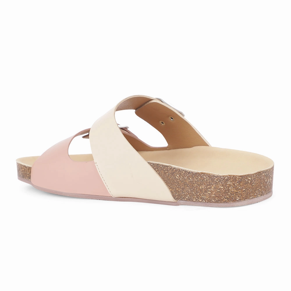Healers Casual Peach Buckle Slider For Women J332-13 By Liberty