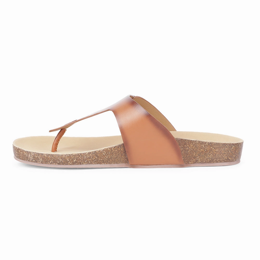 Healers Casual Tan Buckle Slides For Women J332-12 By Liberty