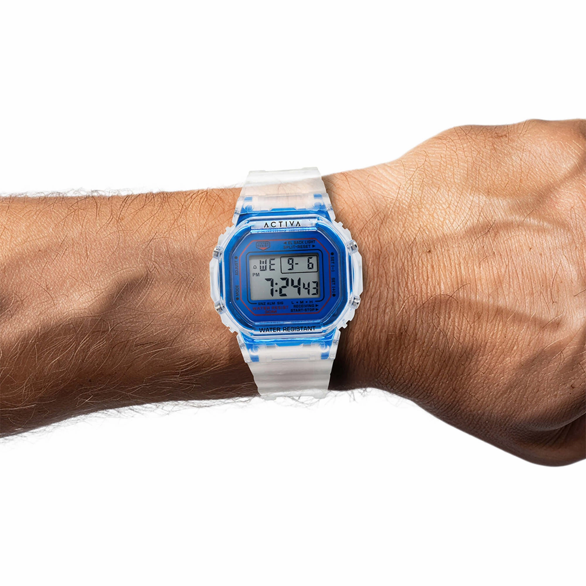 Invicta Unisex Watch - Activa Digital Blue Dial Transparent Strap | ACW424-007