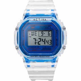 Invicta Unisex Watch - Activa Digital Blue Dial Transparent Strap | ACW424-007