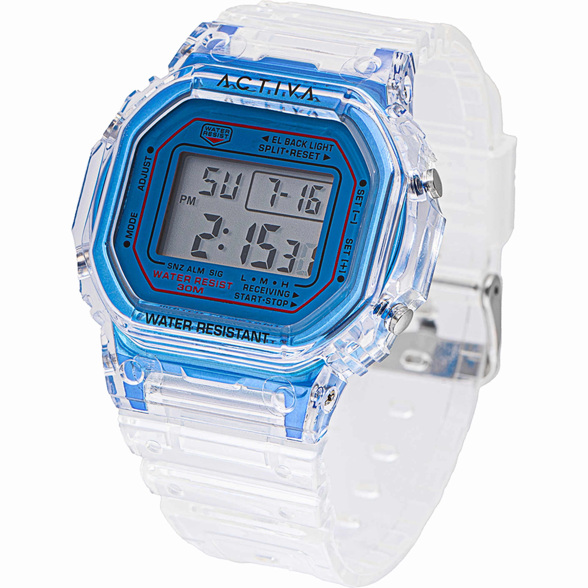 Invicta Unisex Watch - Activa Digital Blue Dial Transparent Strap | ACW424-007