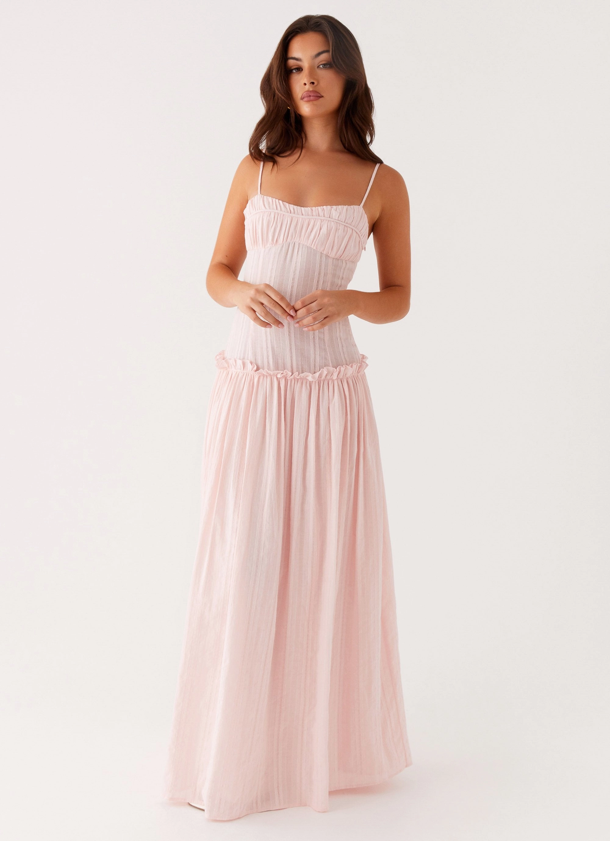 Jacinda Drop Waist Maxi Dress - Pink
