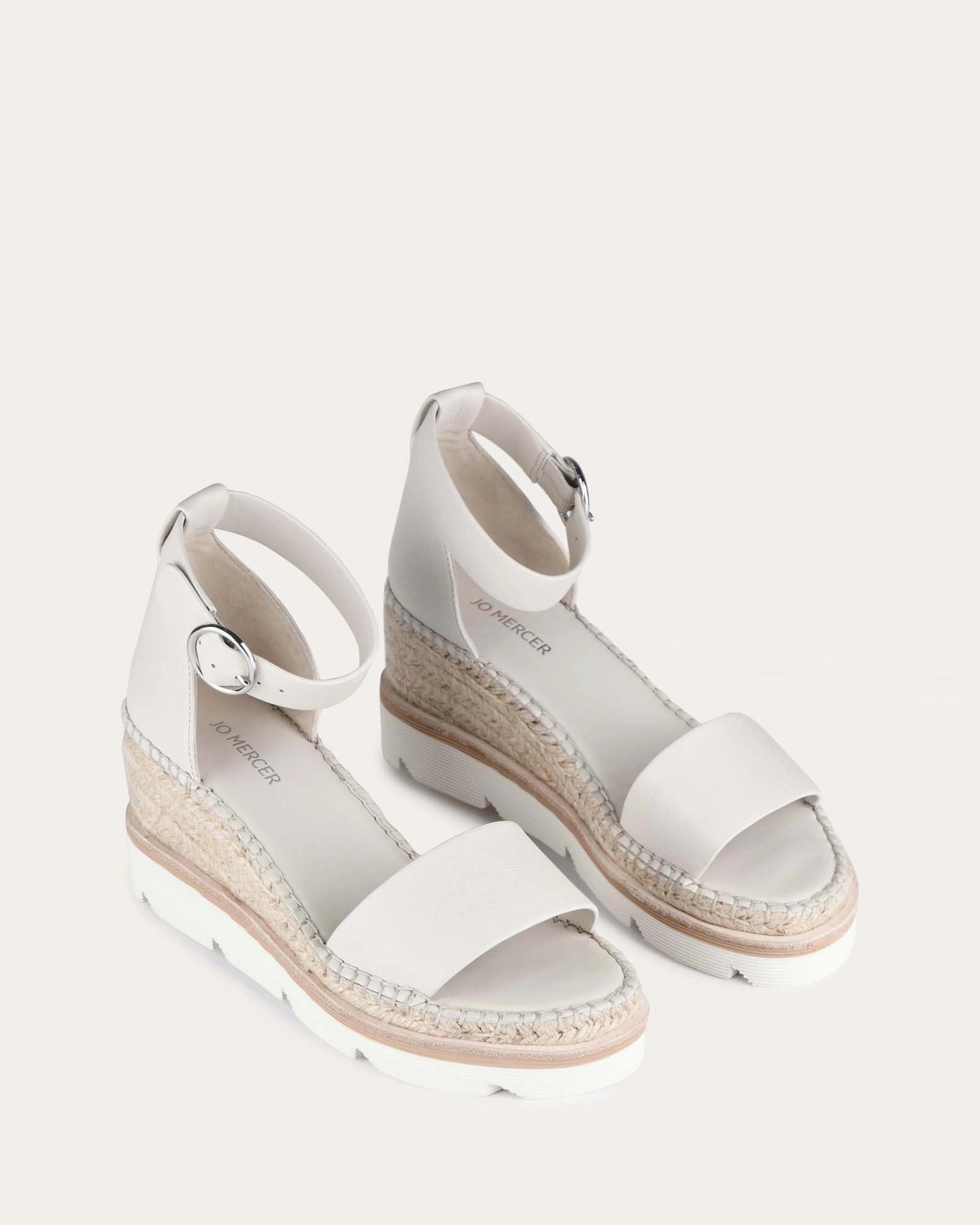 KELLY MID HEEL WEDGES BONE LEATHER