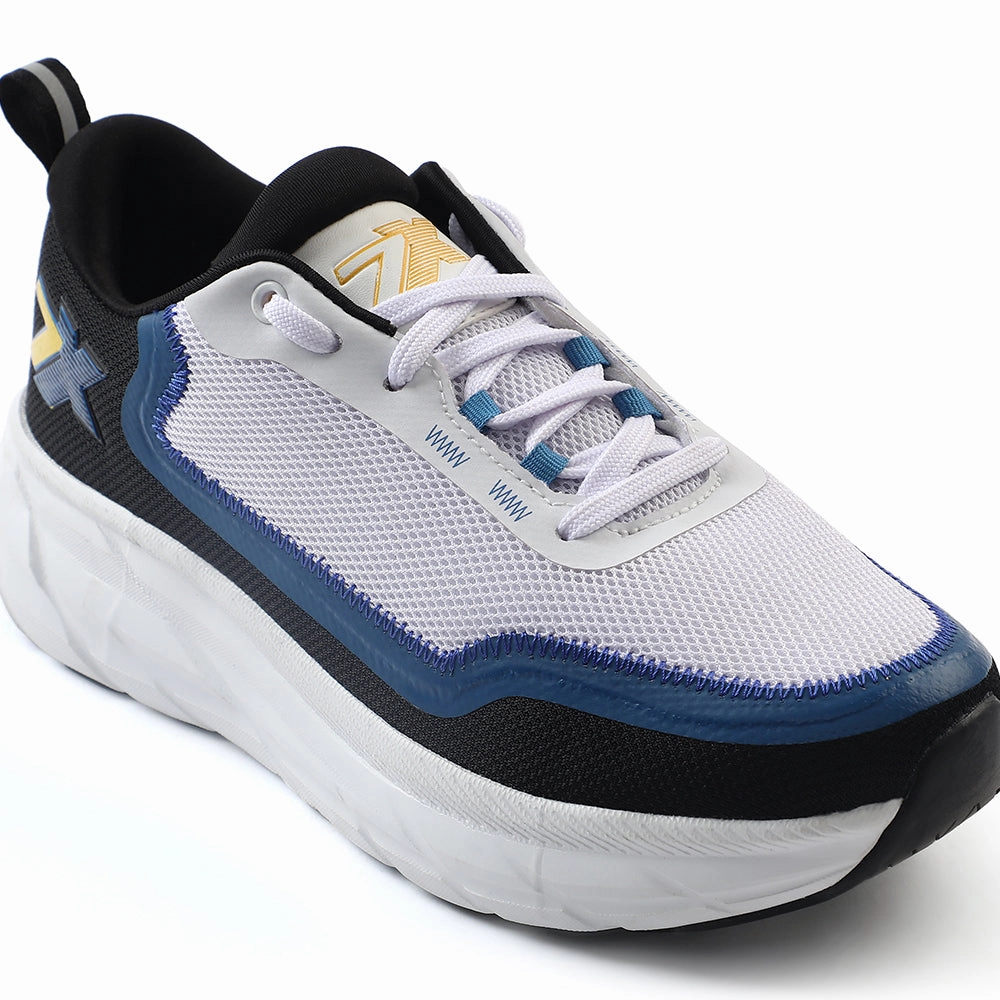 Leap7x White Sports Lacing Running Shoes For Men ROBUST-3E By Liberty