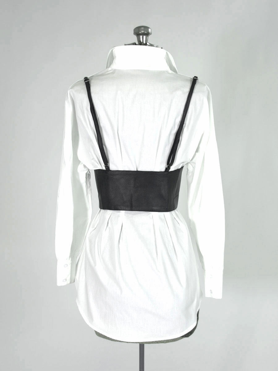 Leather Front Laced Corset Belt with Straps : CB-919