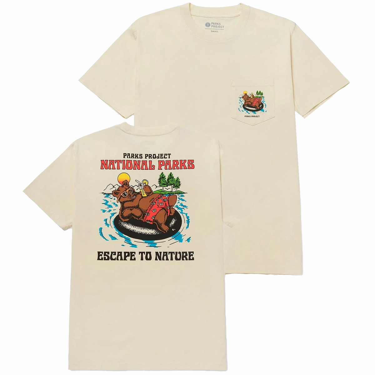 Men's Escape to Nature Bear Float Pocket Tee