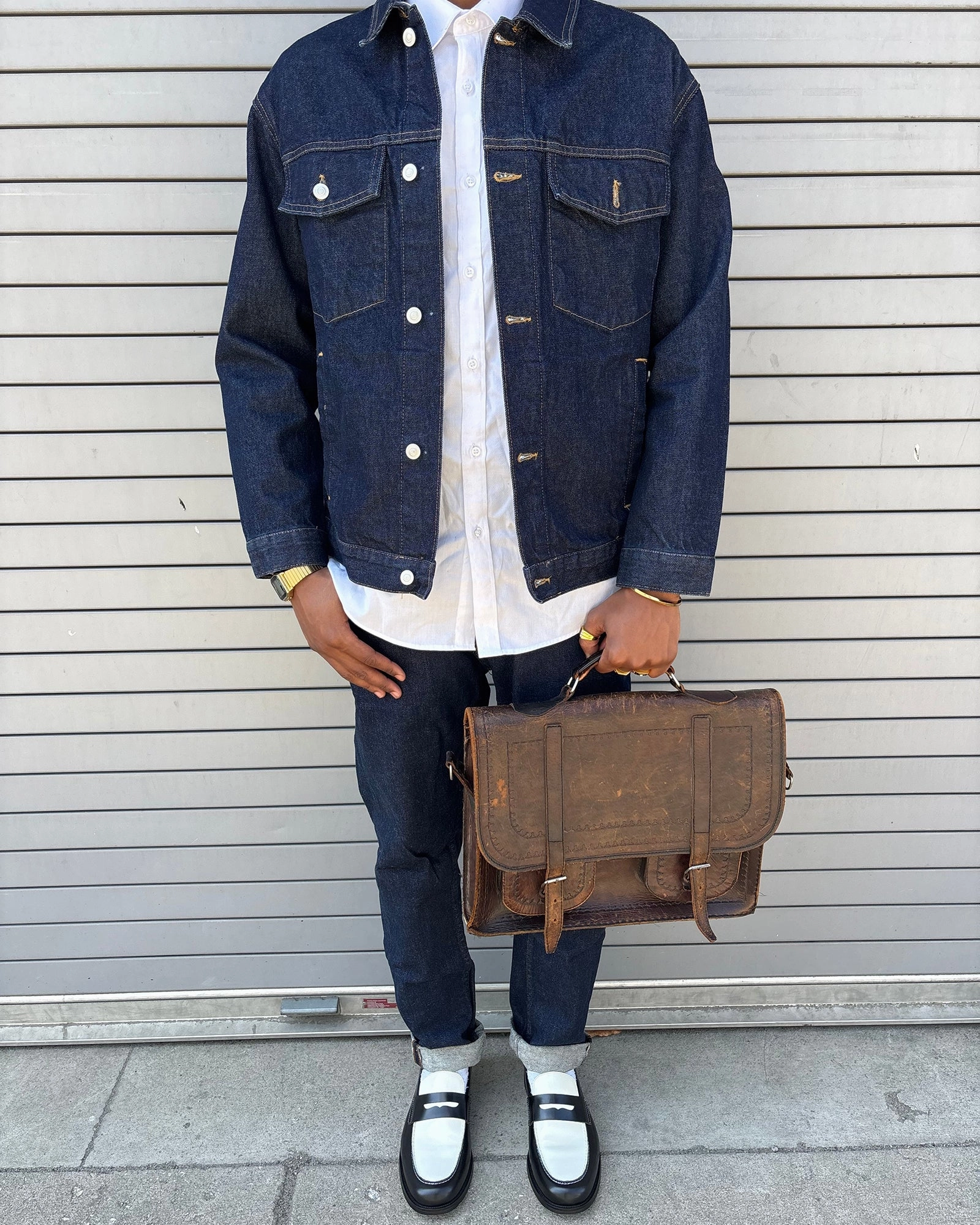 NATAN BLACK/WHITE LEATHER