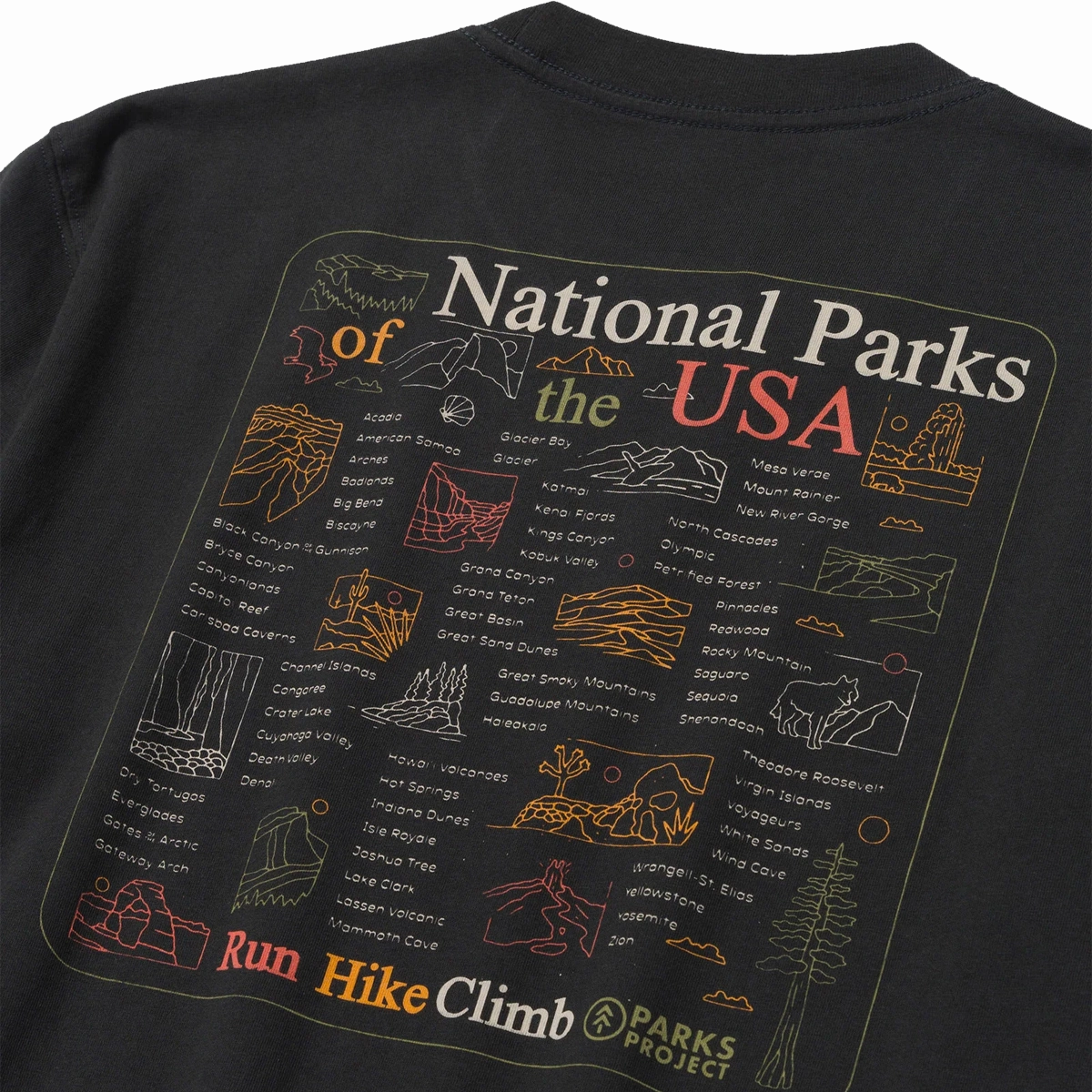 National Park Outline Checklist Tee