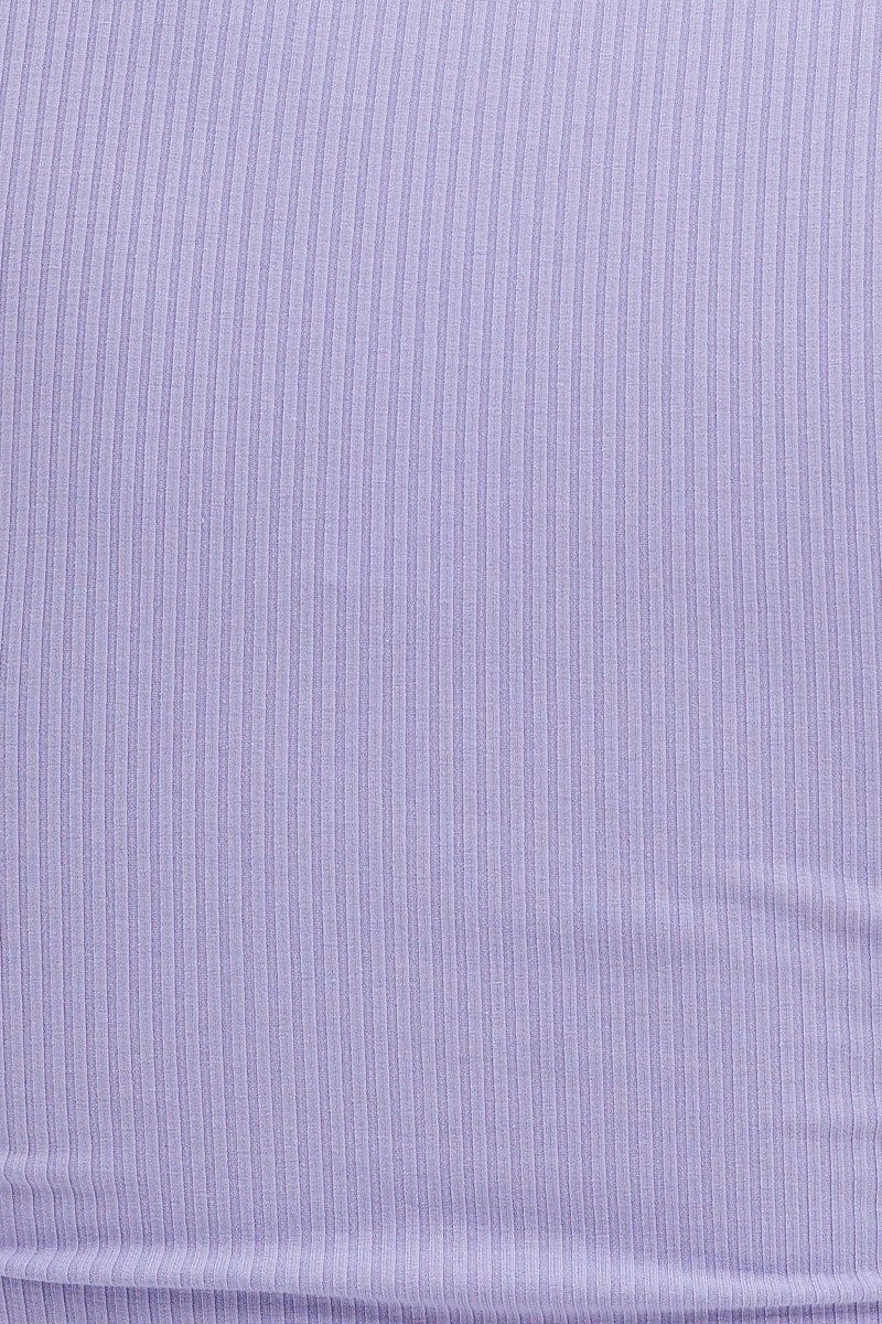 Purple Top Drawstring Wrap Neck