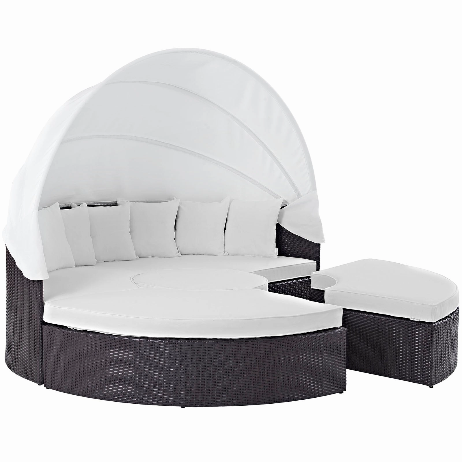 Quest Wicker Rattan Outdoor Patio Canopy Sectional Daybed by Modway