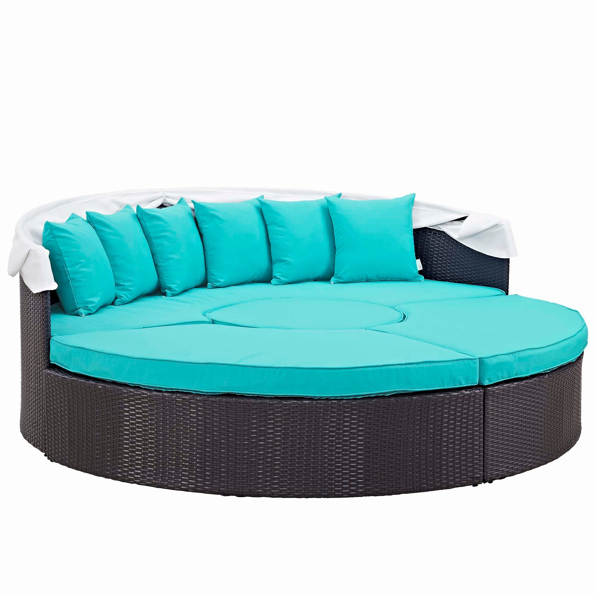 Quest Wicker Rattan Outdoor Patio Canopy Sectional Daybed by Modway