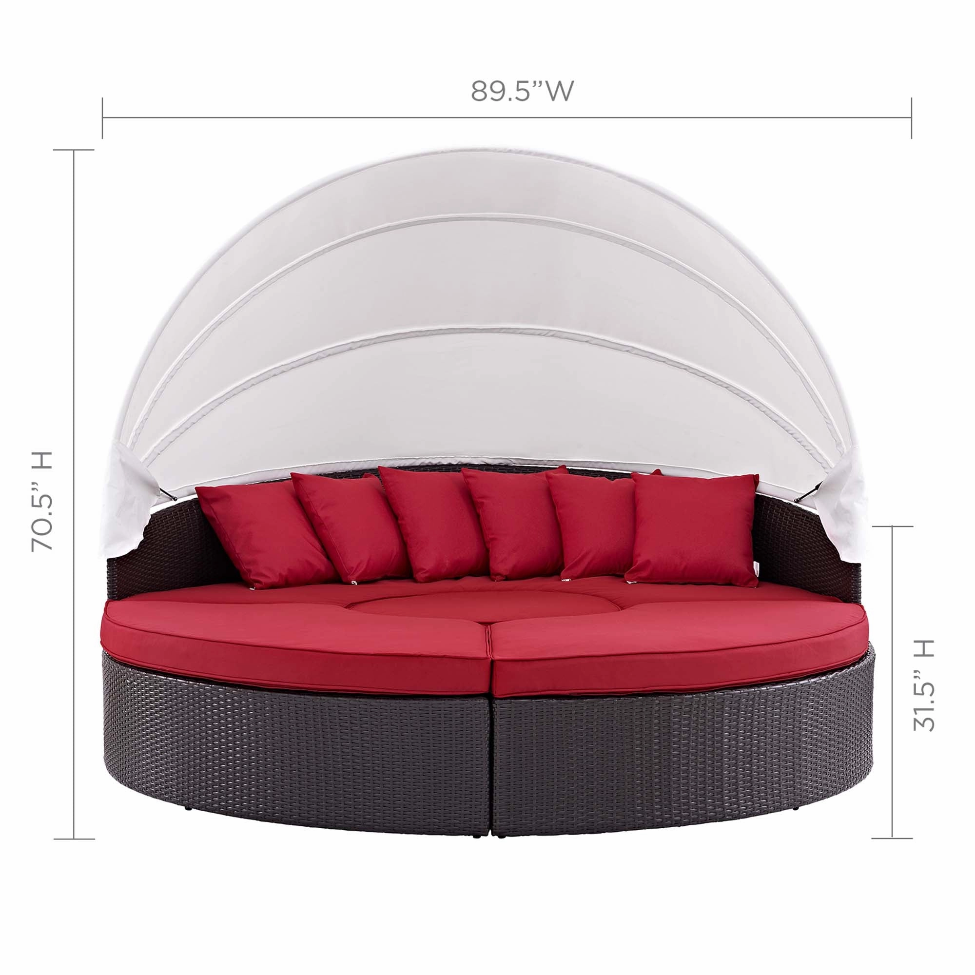 Quest Wicker Rattan Outdoor Patio Canopy Sectional Daybed by Modway