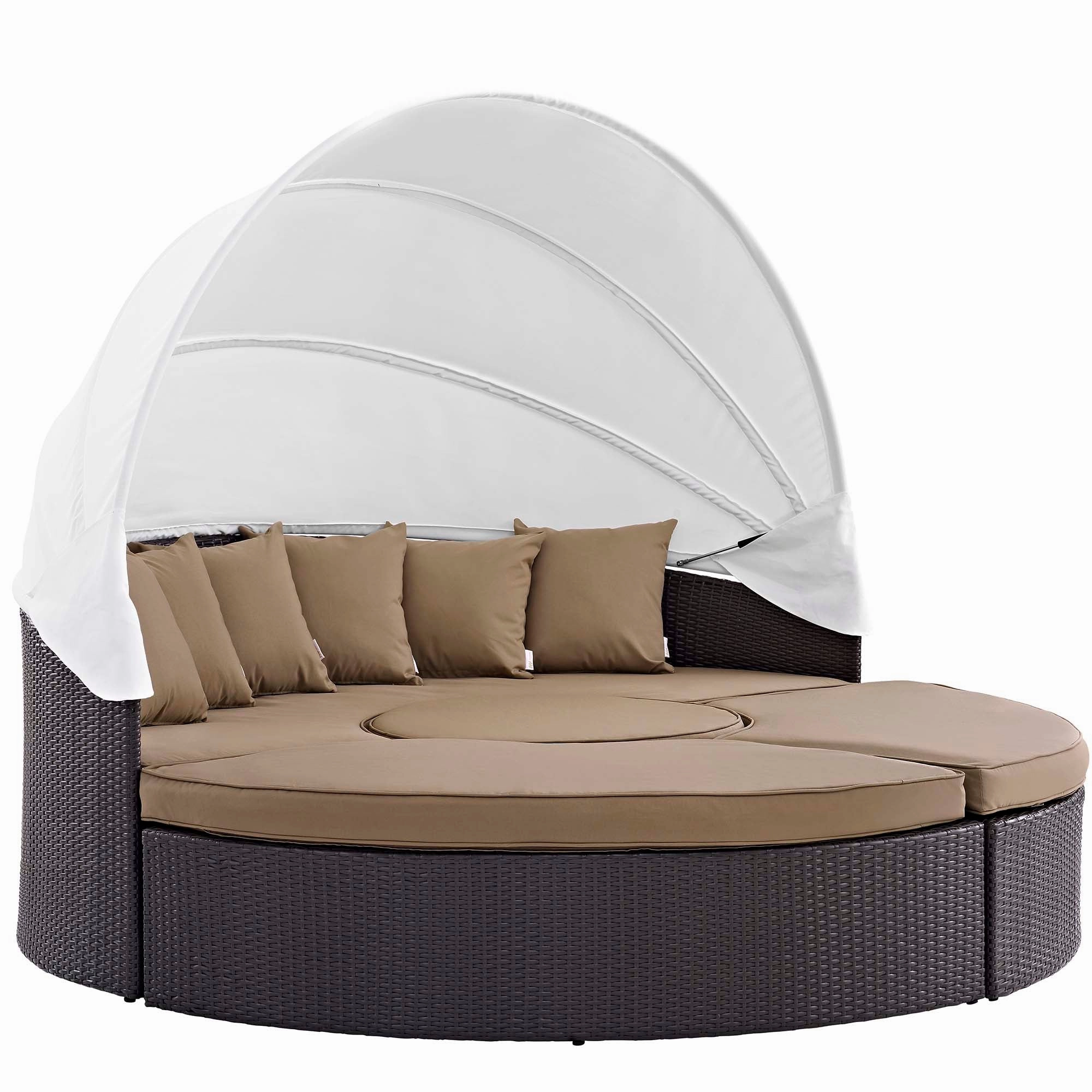 Quest Wicker Rattan Outdoor Patio Canopy Sectional Daybed by Modway