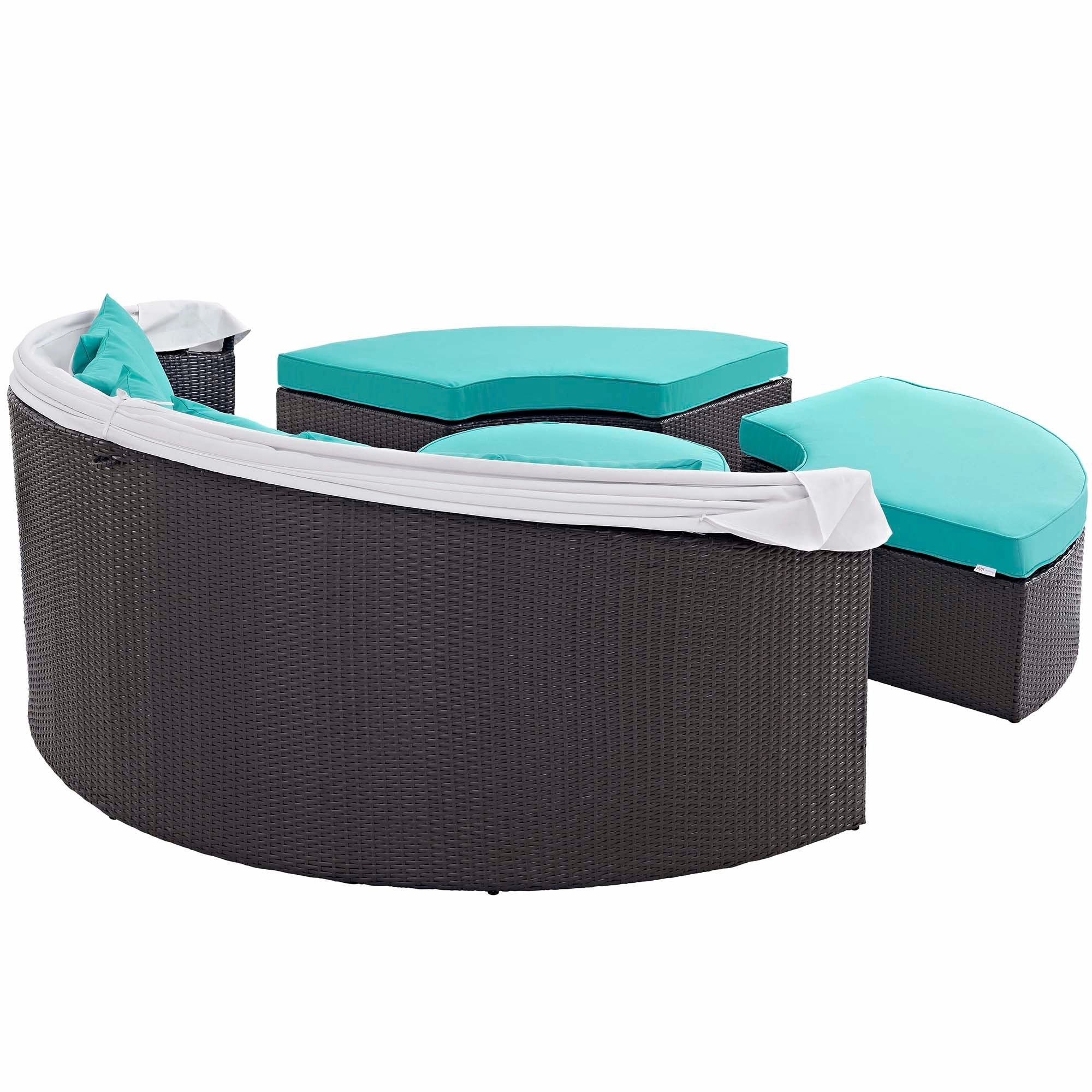 Quest Wicker Rattan Outdoor Patio Canopy Sectional Daybed by Modway