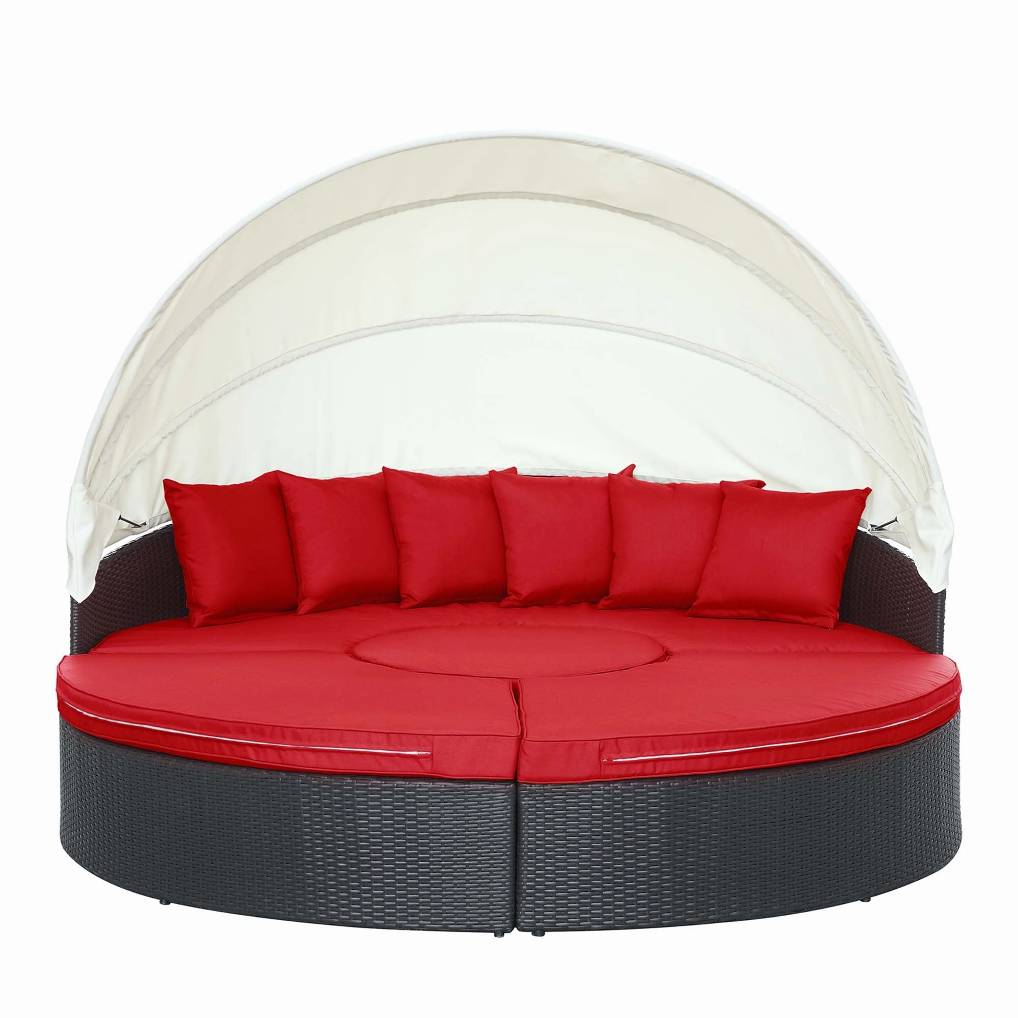 Quest Wicker Rattan Outdoor Patio Canopy Sectional Daybed by Modway
