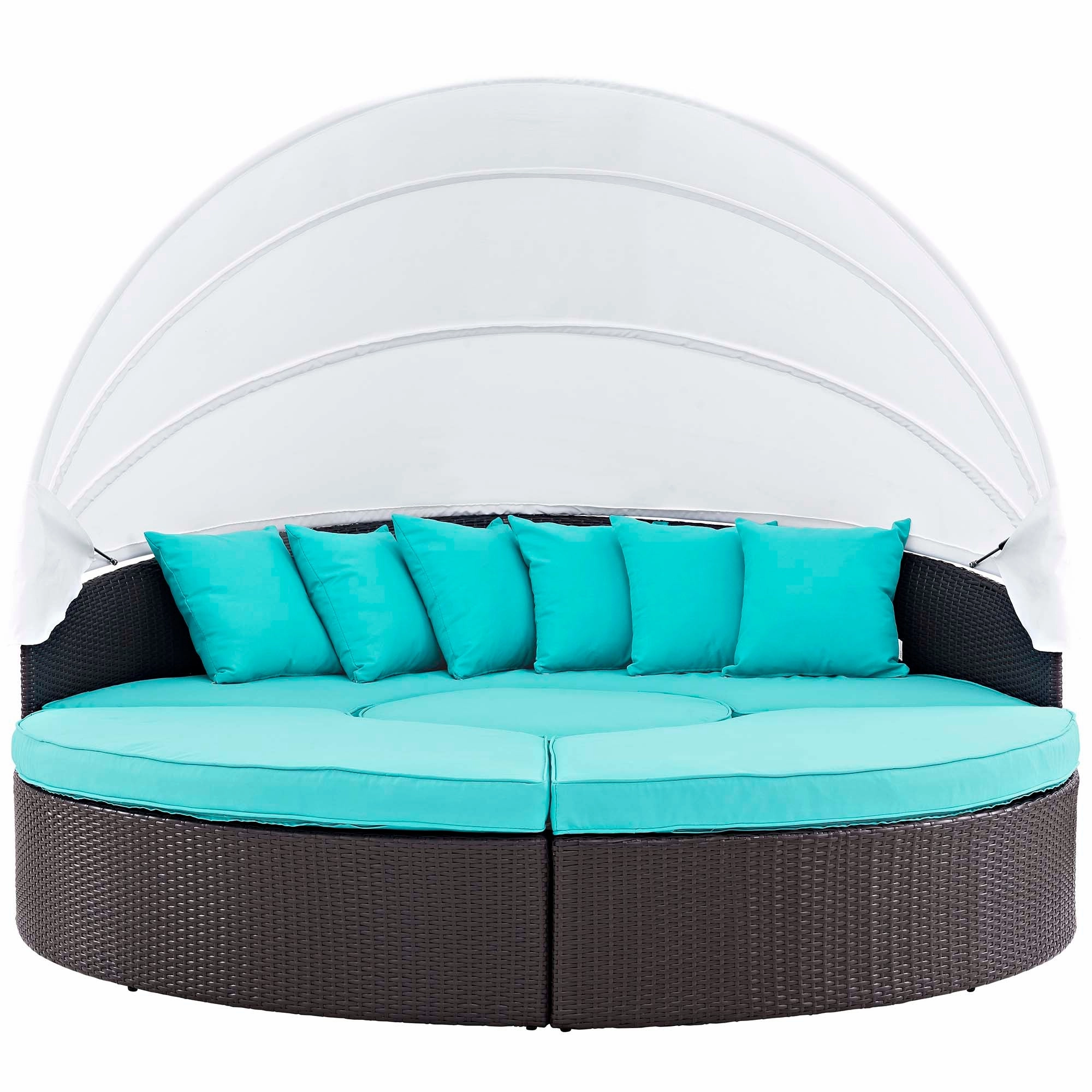 Quest Wicker Rattan Outdoor Patio Canopy Sectional Daybed by Modway