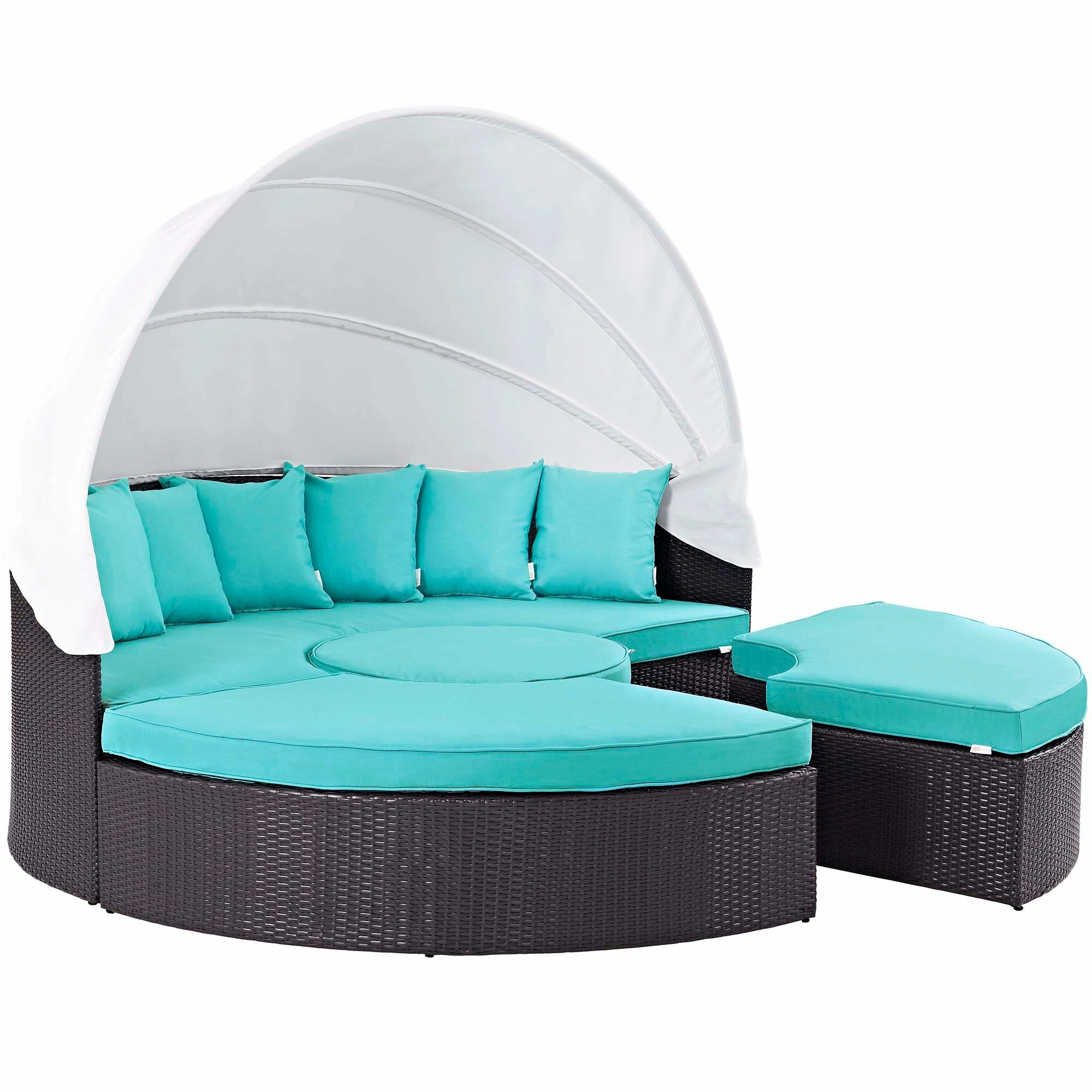 Quest Wicker Rattan Outdoor Patio Canopy Sectional Daybed by Modway