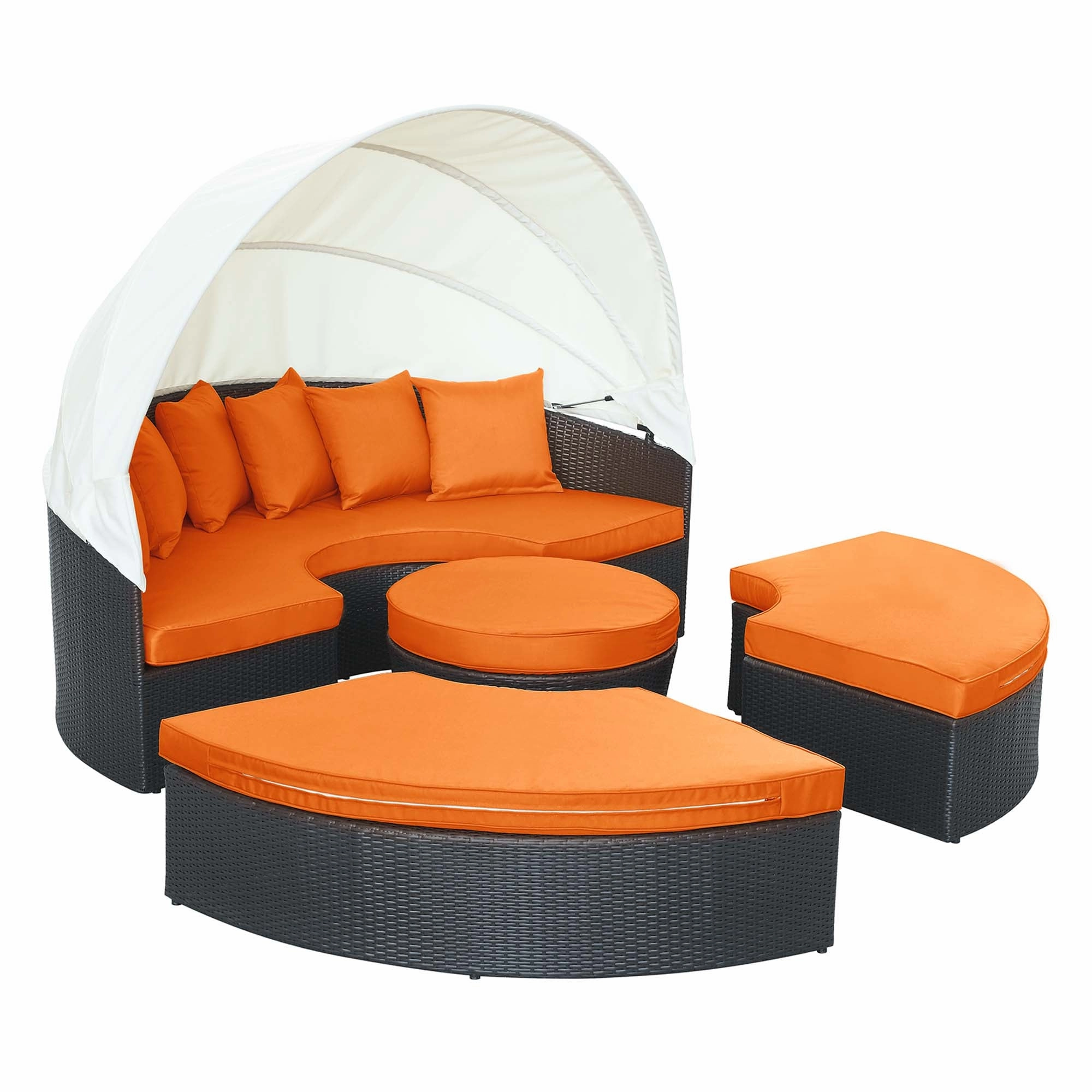 Quest Wicker Rattan Outdoor Patio Canopy Sectional Daybed by Modway