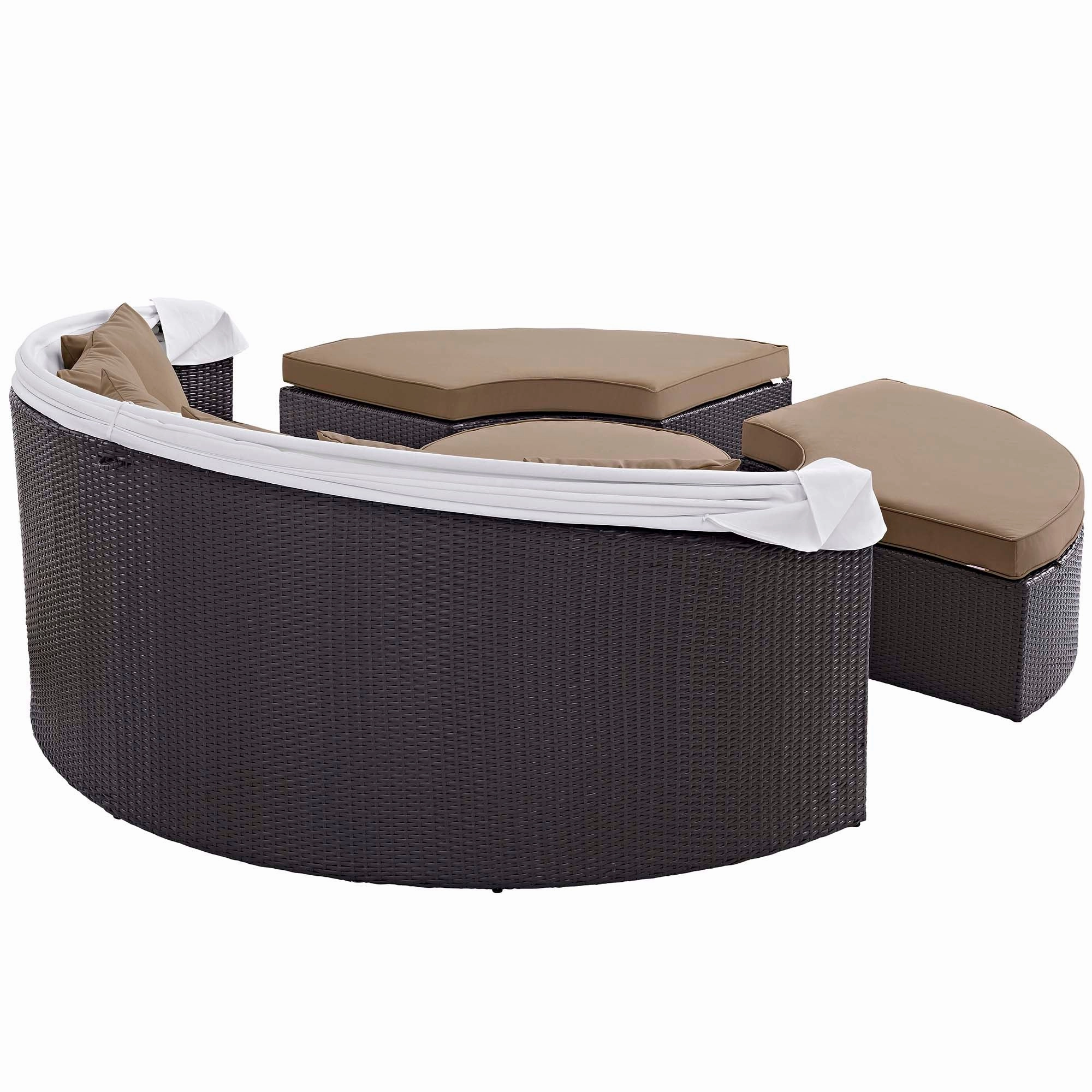 Quest Wicker Rattan Outdoor Patio Canopy Sectional Daybed by Modway