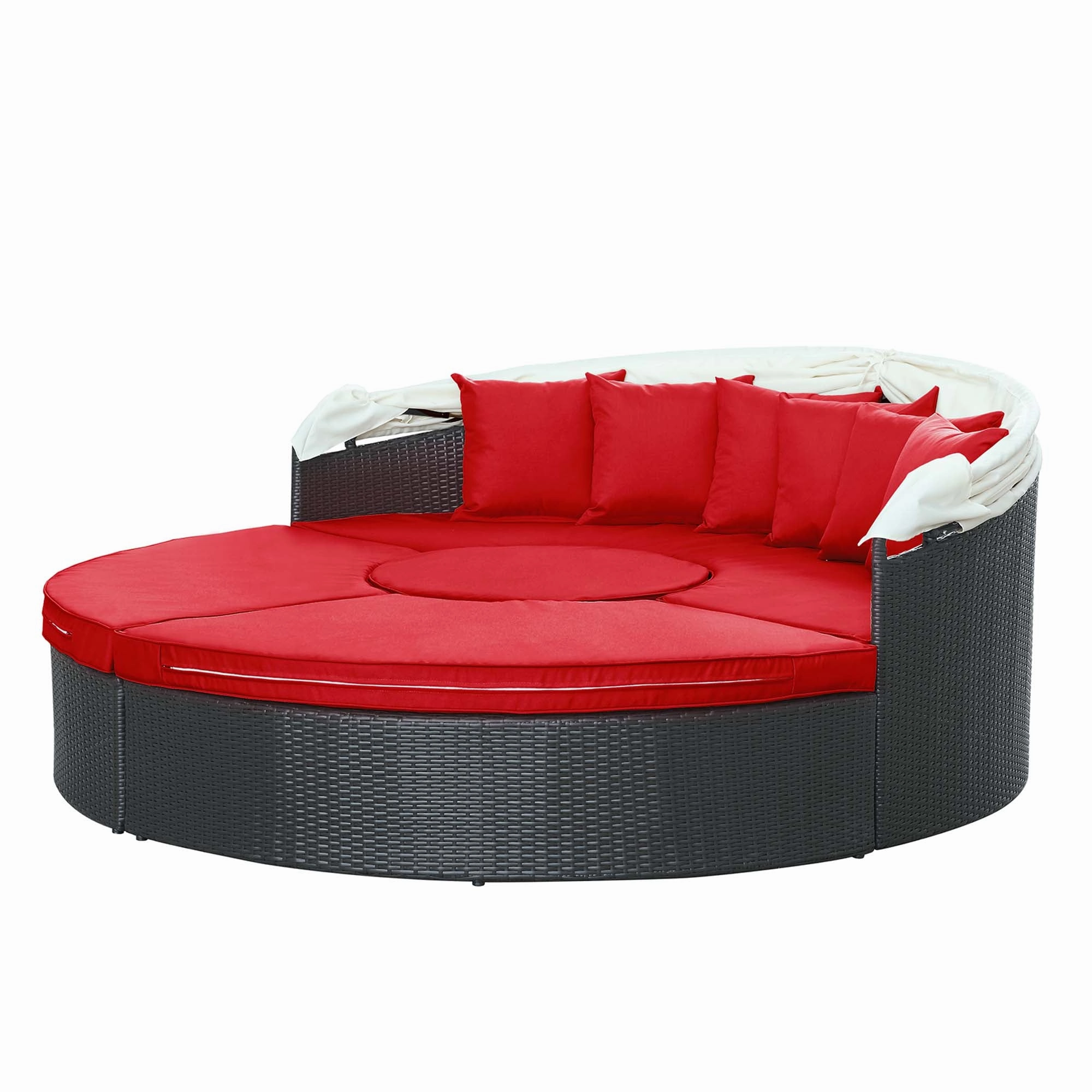 Quest Wicker Rattan Outdoor Patio Canopy Sectional Daybed by Modway