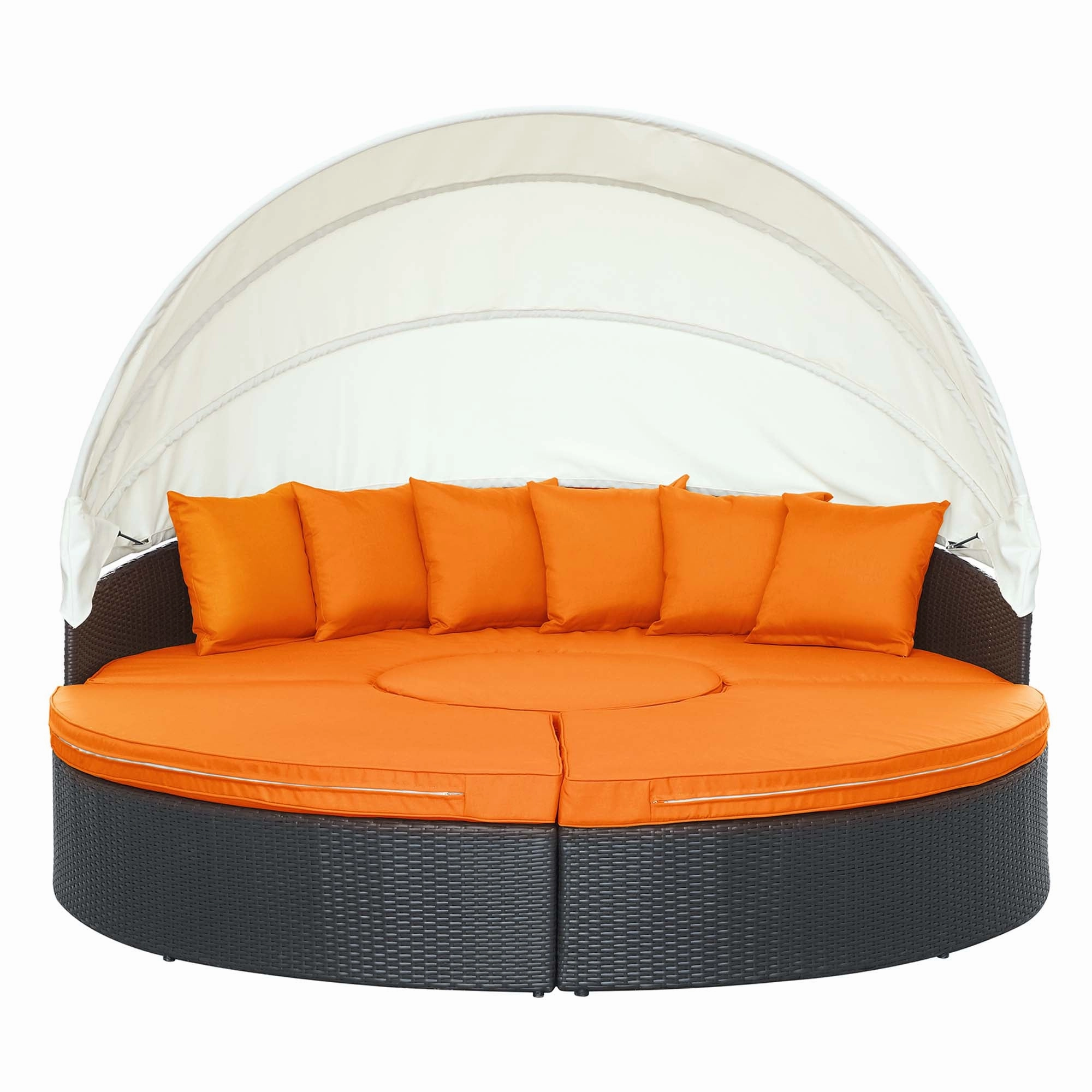 Quest Wicker Rattan Outdoor Patio Canopy Sectional Daybed by Modway