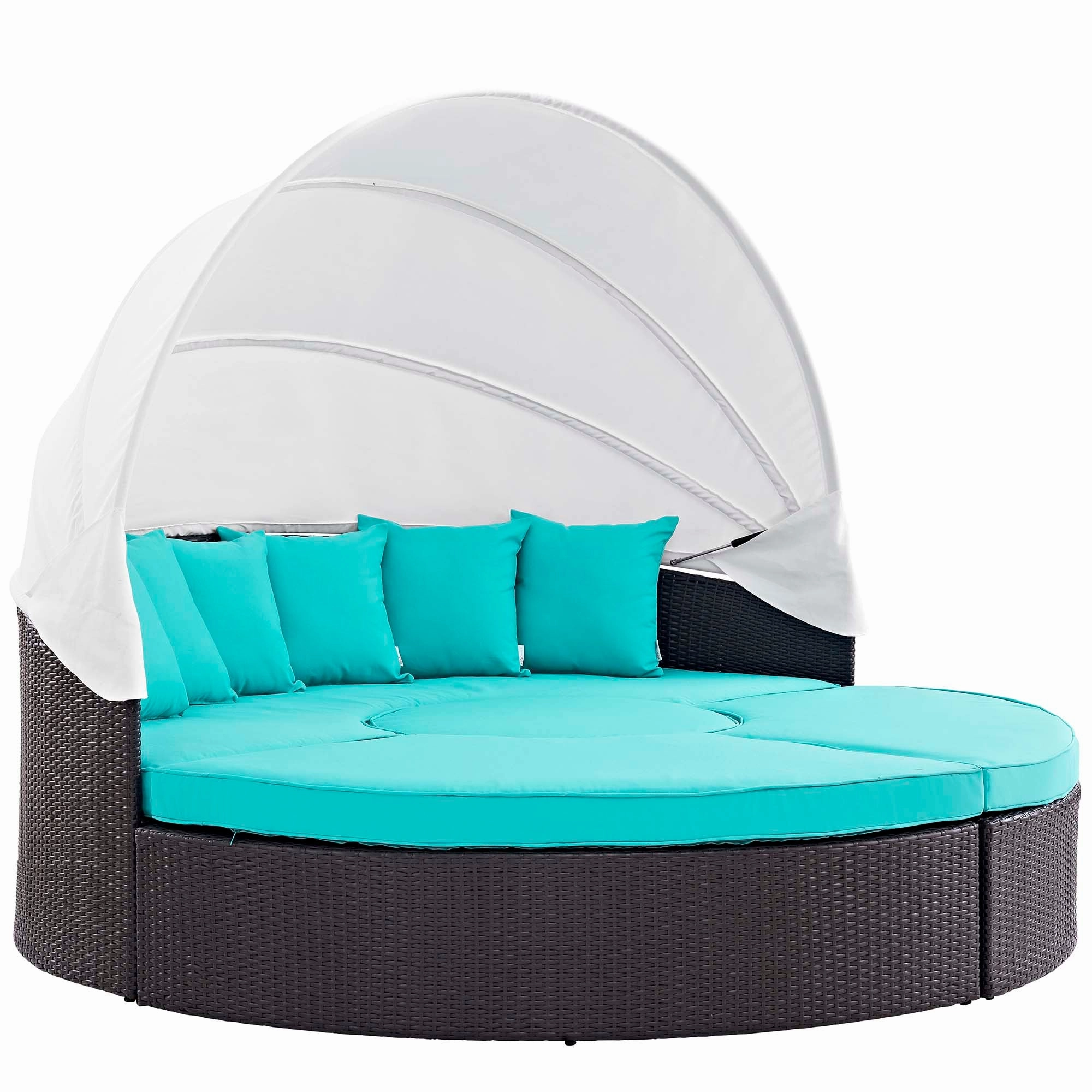 Quest Wicker Rattan Outdoor Patio Canopy Sectional Daybed by Modway