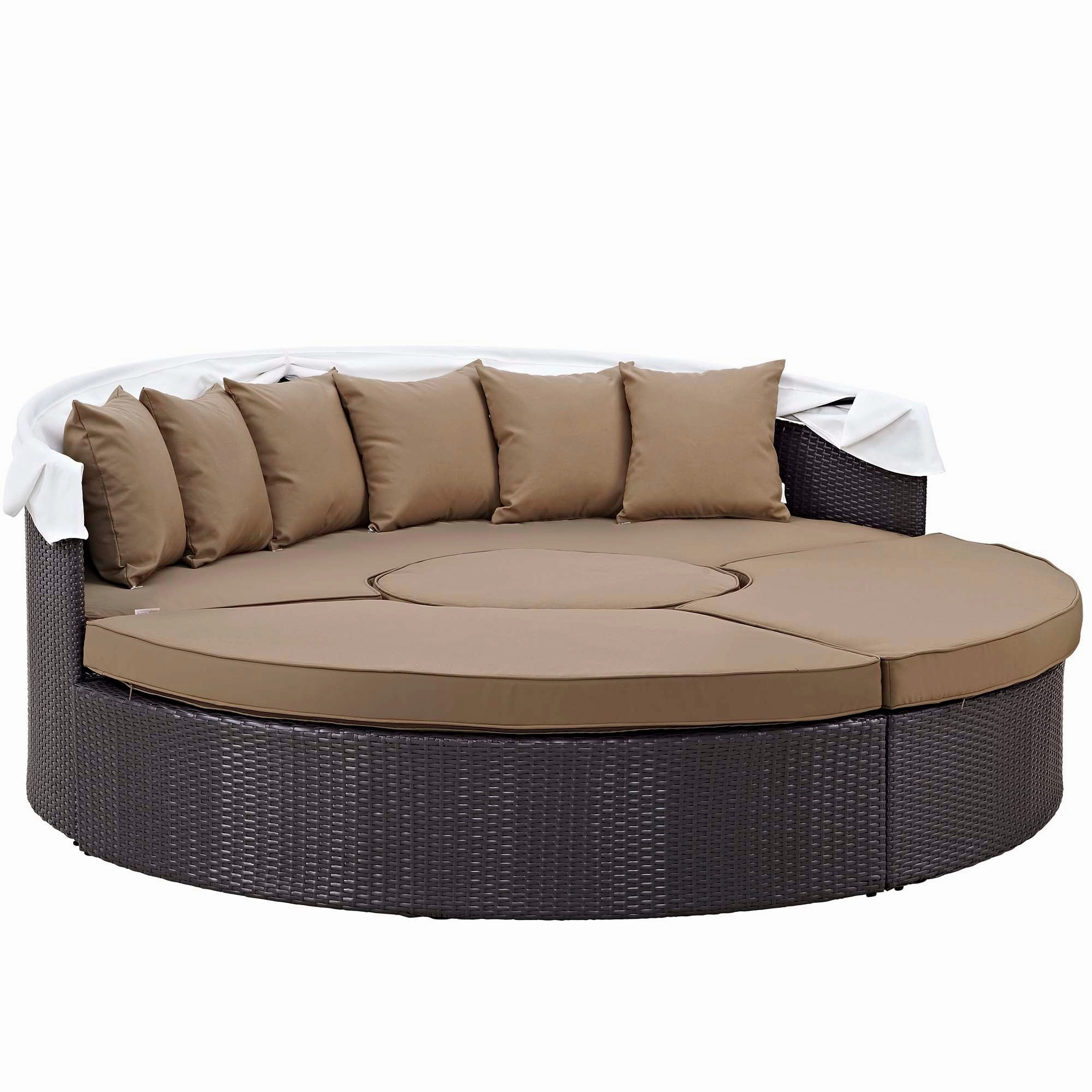 Quest Wicker Rattan Outdoor Patio Canopy Sectional Daybed by Modway
