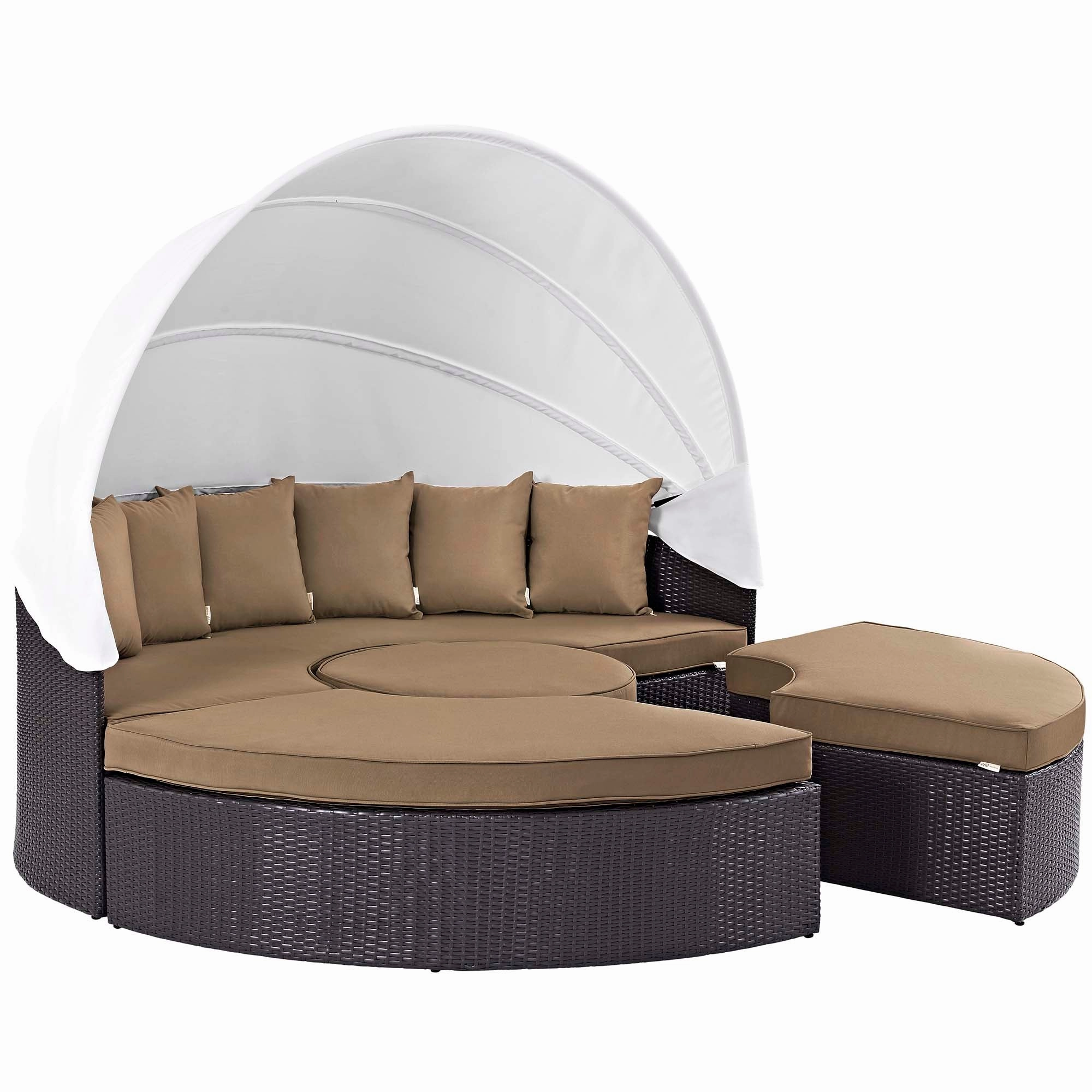 Quest Wicker Rattan Outdoor Patio Canopy Sectional Daybed by Modway